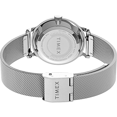 Timex Women's Transcend 31mm Watch - Silver-Tone Case Silver-Tone Dial with Multicolored Stones & Stainless Steel Mesh Bracelet