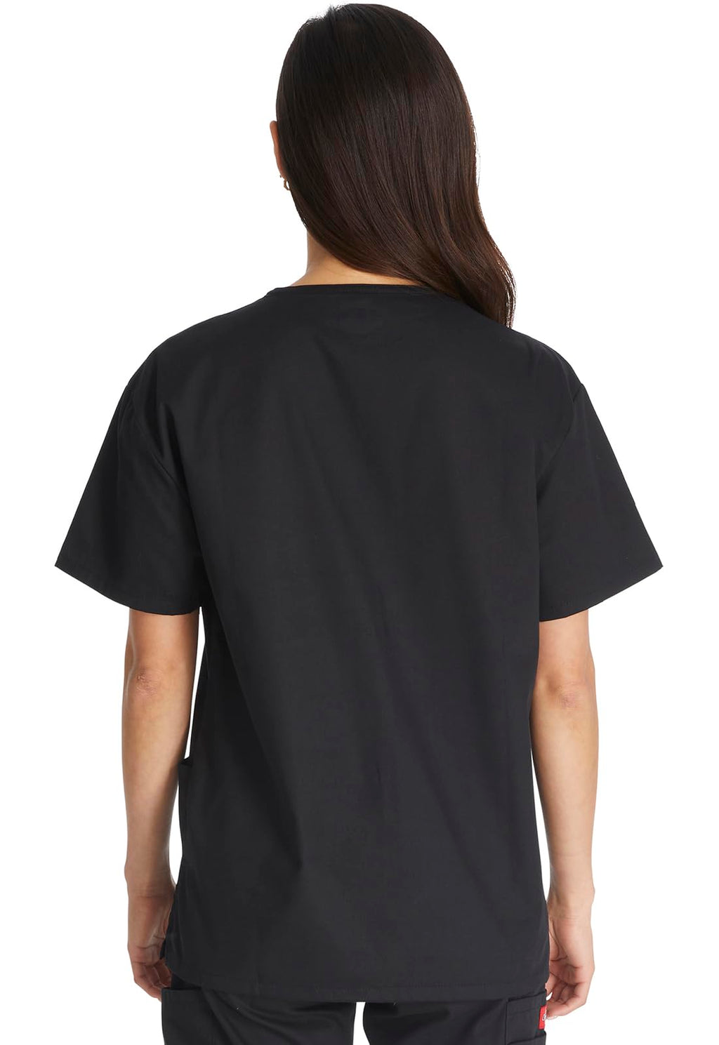 Dickies Women's EDS Signature Scrubs 86706 Missy Fit V-Neck Top, Black, Large