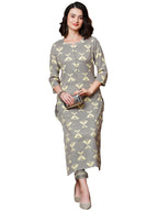 ANNI DESIGNER Ladies Cotton Kurta with Trousers, grey, S