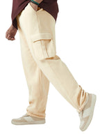 Bewakoof Heavy Duty 1.0 Mens Solid Oversized Fit Fleece Plus Size Joggers_646479_Beige_3XL
