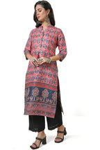 Soch Womens Peach Digital Print Chanderi Blend Kurta