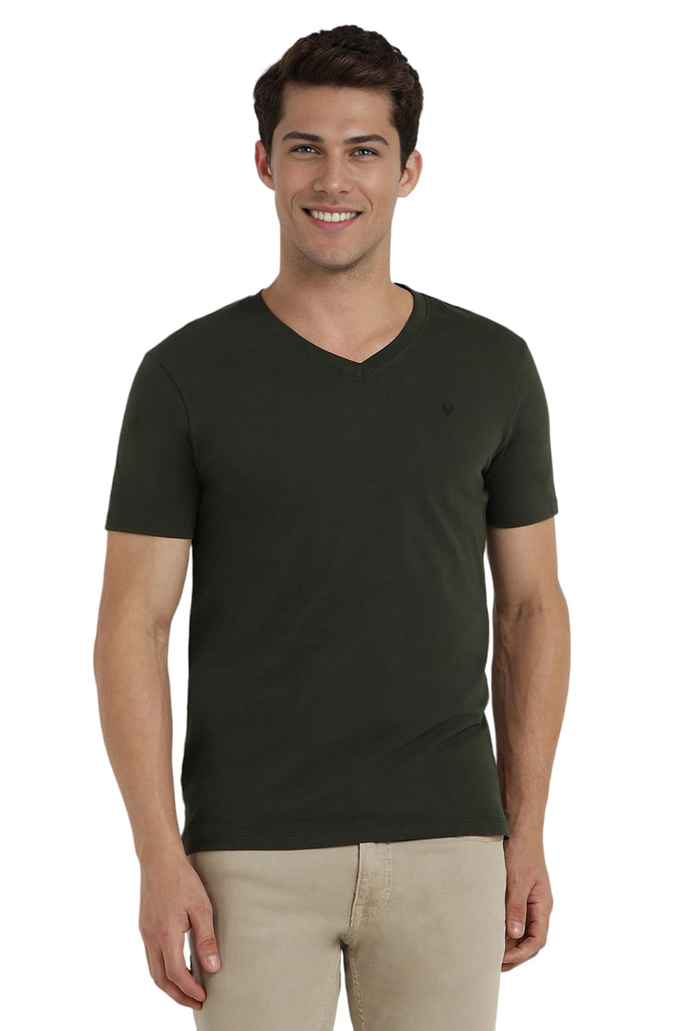 Allen Solly Men Slim Fit Solid V Neck T-Shirt