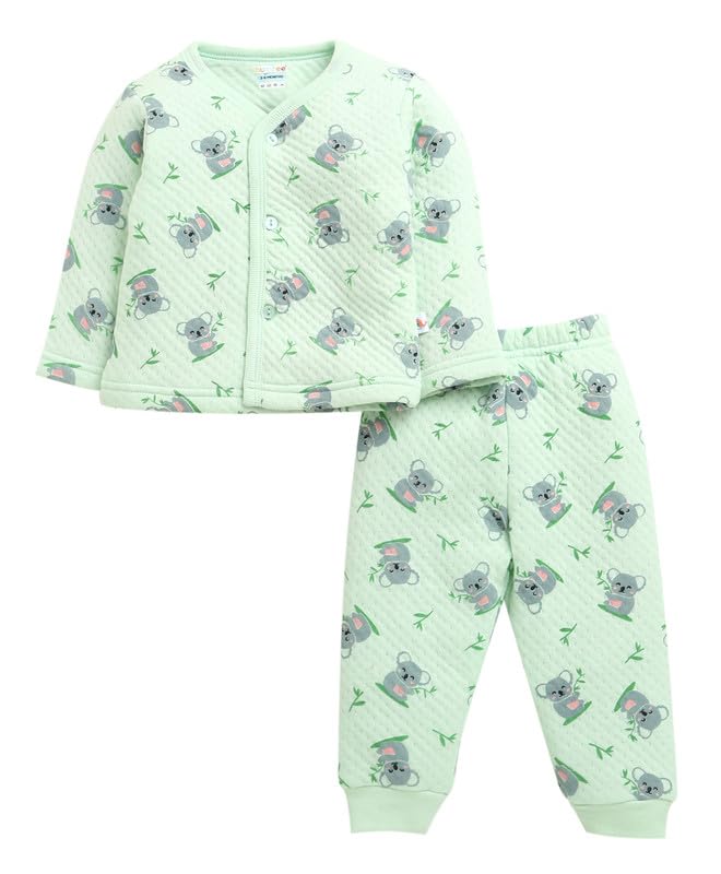 BUMZEE Girls Polyfill Regular Fit Winter Set Green - 9-12 Months (Peb10658E-grn)