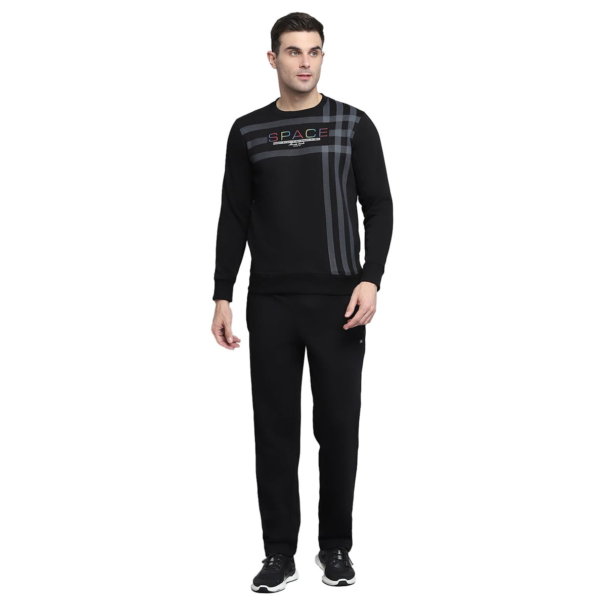 Monte Carlo Mens Printed Black Round Neck Full Sleeves Tracksuit 3