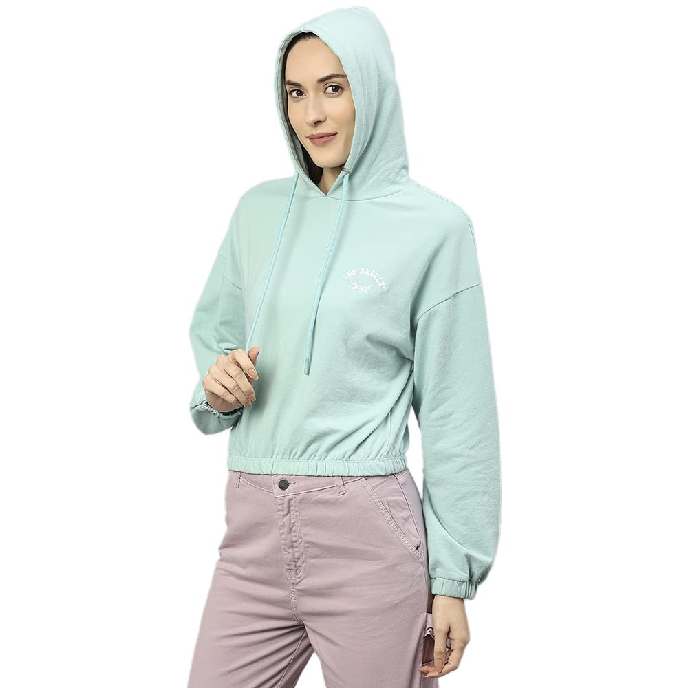 Hubberholme WomenS Winter Wear Cotton Blend Hooded Sweatshirt Pullover Hoodie (Sage Green)