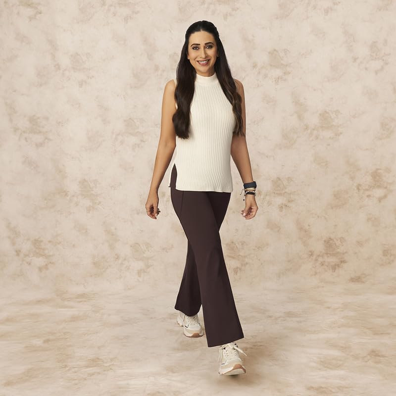 BlissClub Women The Ultimate Flare Pants with 4 Pockets - Tall | Above 5.5 | High Rise Waisted Flared Pants | Polyester, XL