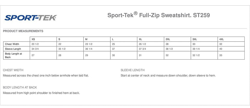 SPORT-TEK Full-Zip Sweatshirt F20 True Navy XL