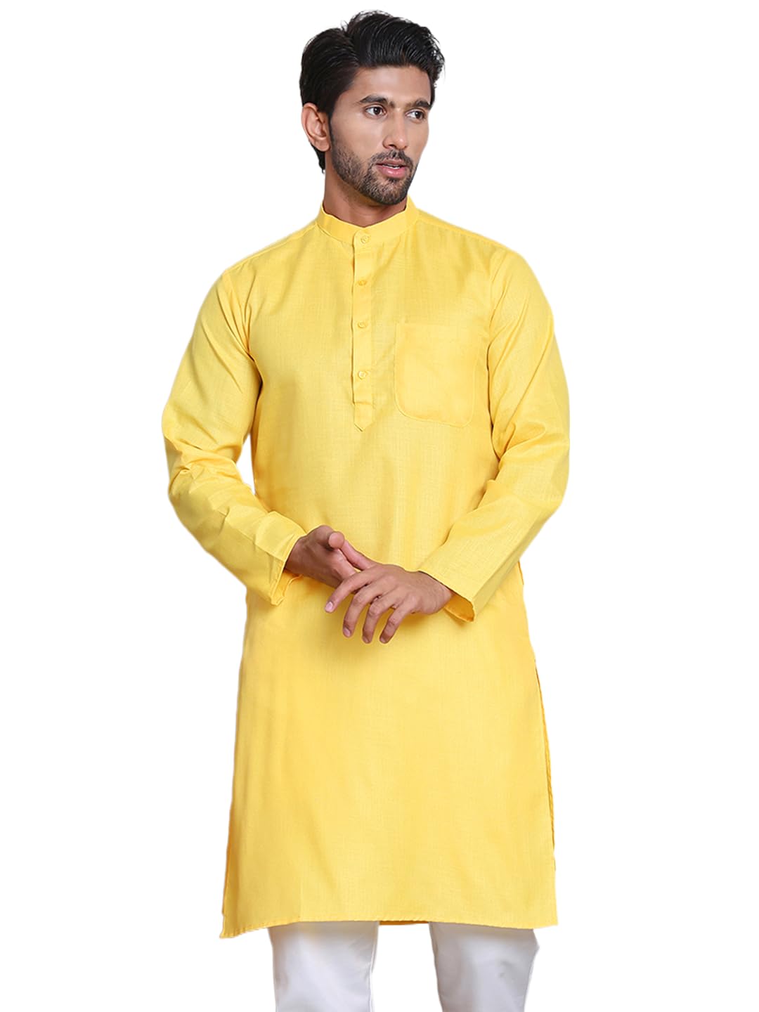 Jompers Mens Solid Cotton Kurta