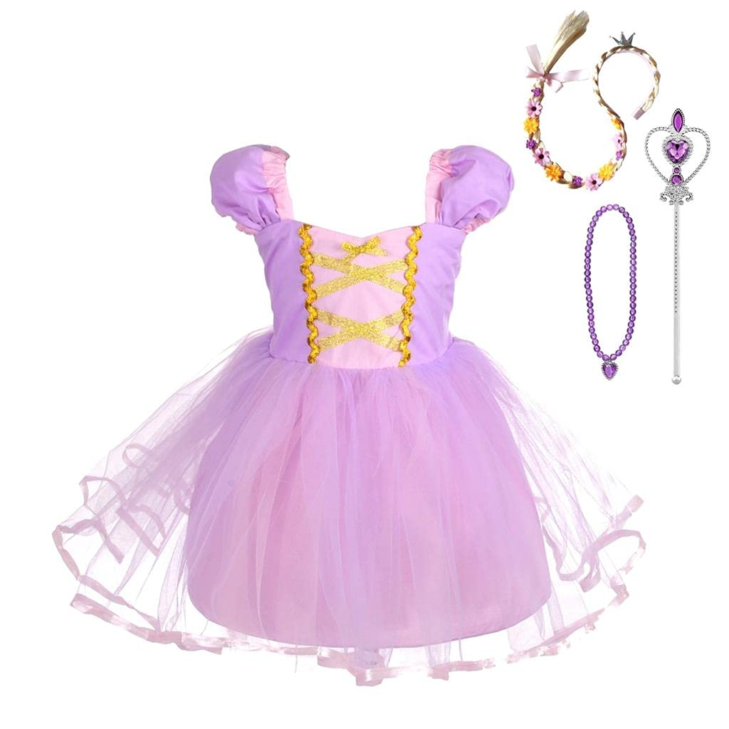 Dressy Daisy Princess costumes Birthday Fancy Halloween Xmas Party Dresses Up for Toddler Little girls with Accessories Size 4T 