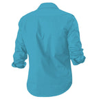 Rebelify MenS Cotton Blend Shirt With Pockets Full Sleeves Collared Neck Solid Pattern Botton Down Closure Relaxed Fit And Stan