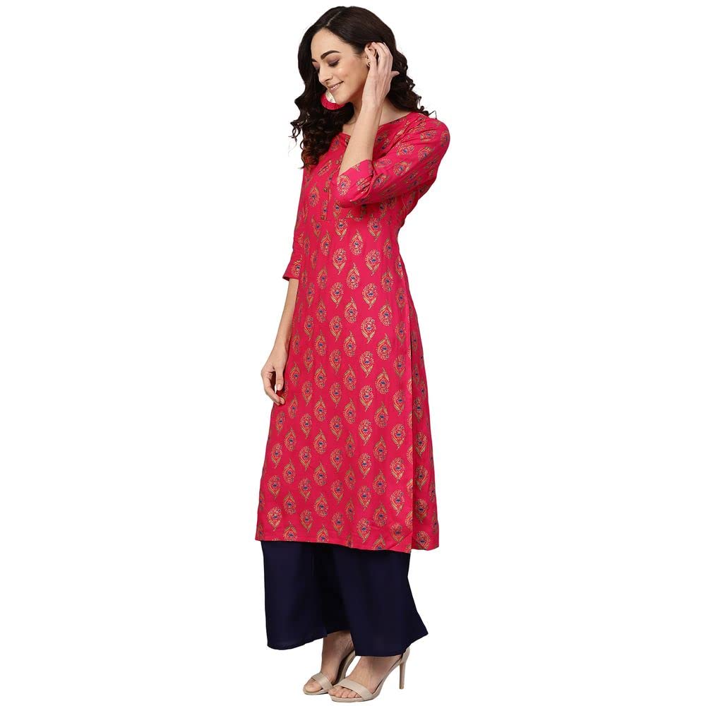 Anubhutee Womens Rayon Printed Kurta With Palazzos