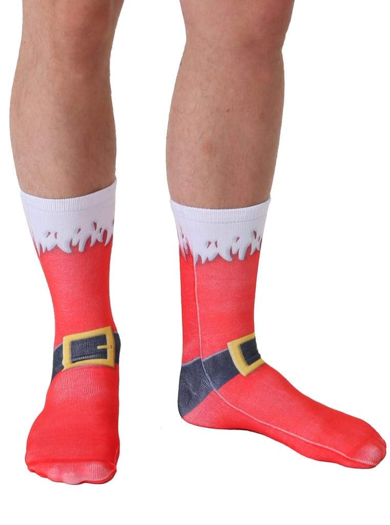 Living Royal Unisex Crew Socks, Colorful 3D Print, Durable Novelty Design, One Size Fits Most, Made in the USA, Santa Boots