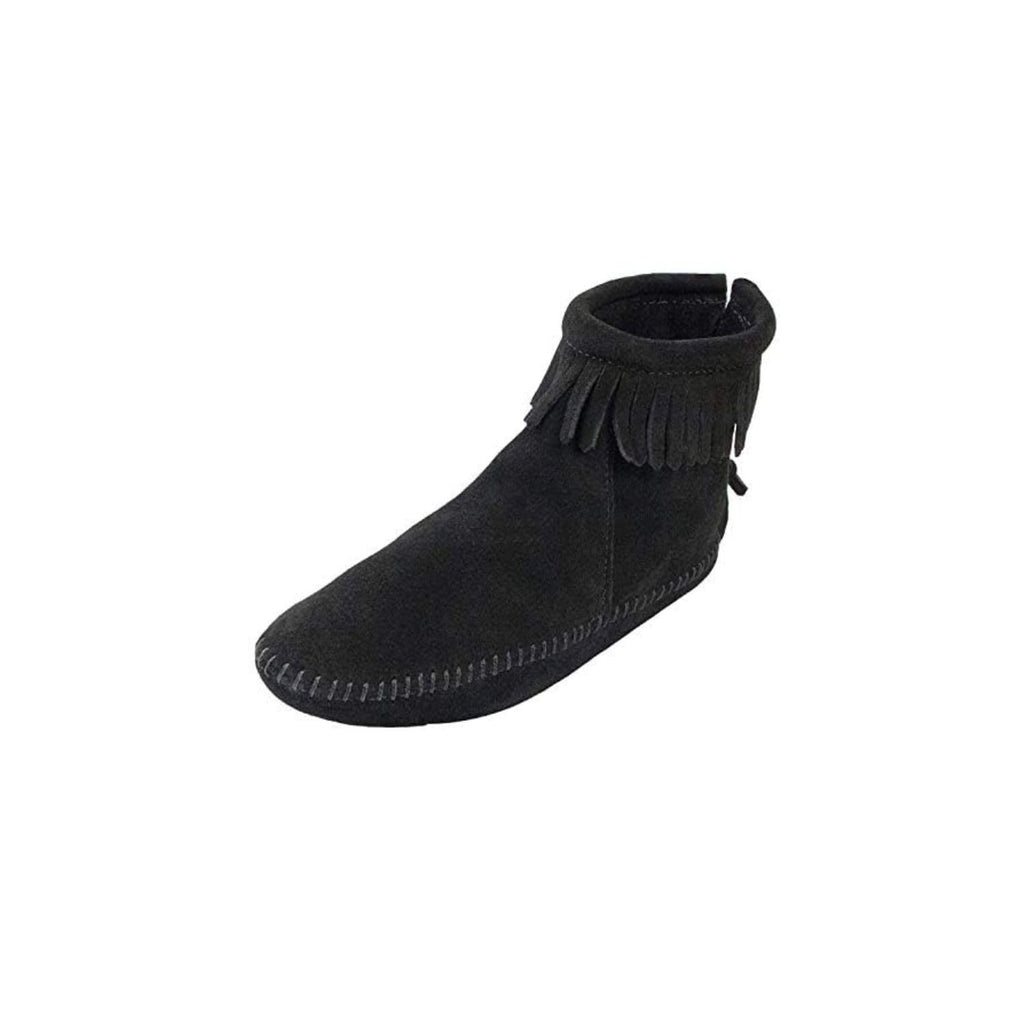Minnetonka Women's Back Zipper Bootie,Softsole Black,8 M US