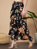 Kzully | Plazzo For Women | Floral Print Plazzo | Comfortable Elastic | Beautiful Flower Priting | Stylish Colour | Multicoloure