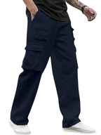 Veirdo Men's Cotton Baggy Fit Ankle Length Mid Rise 6 Pocket Cargos