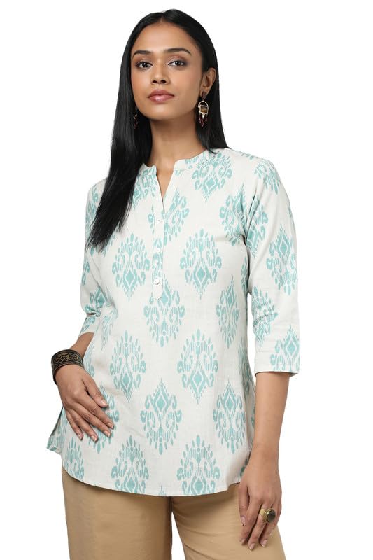 Soch Womens Beige Cotton Flex Ethnic Motifs Tunic