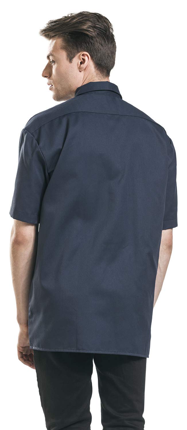 Dickies mens Short-sleeve Work Shirt, Navy, Large
