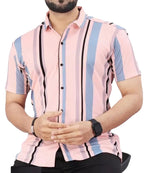 LookMark Mens Trendy Lycra Blend Spread Collar Half Sleeve Printed Shirts - Elevate Your Style with Comfort and Versatility (Pa