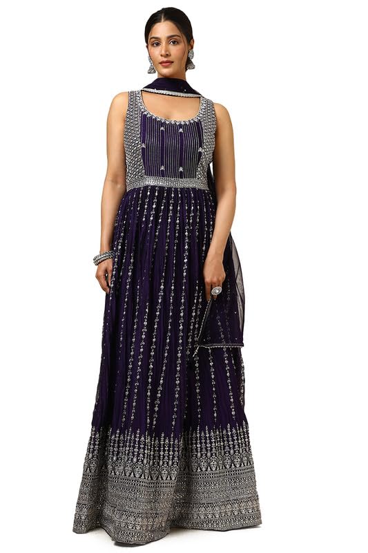 Soch Women Georgette Blend Embroidered Gown with Sequins