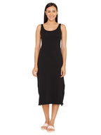 Zivame Knit Cotton Kurti Slip For Women - Black