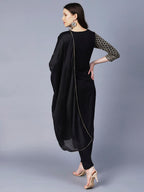 Gosriki Women'S Cotton Blend Embroidered Straight Kurta With Pants & Dupatta (Dumas-27-New)