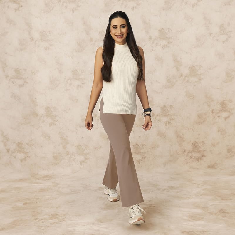 BlissClub Ultimate Flare Pants Lite Regular for Women Upto 54 ft | High Waist Trousers and Formal Pants for Office wear | Comfo