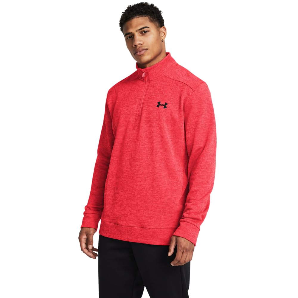 Under Armour Men's Armour Fleece Twist Quarter Zip, (713) Racer Red / / Black, X-Large