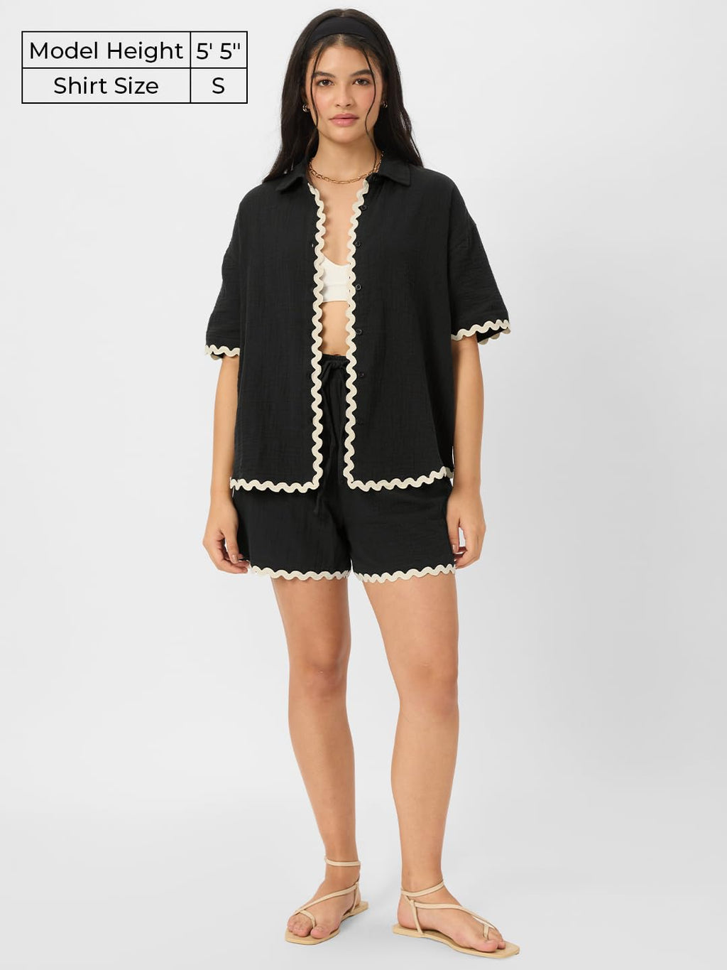 The Souled Store Ebony Women and Girls Long Sleeve Collared Neck Button Down Boyfriend Shirts