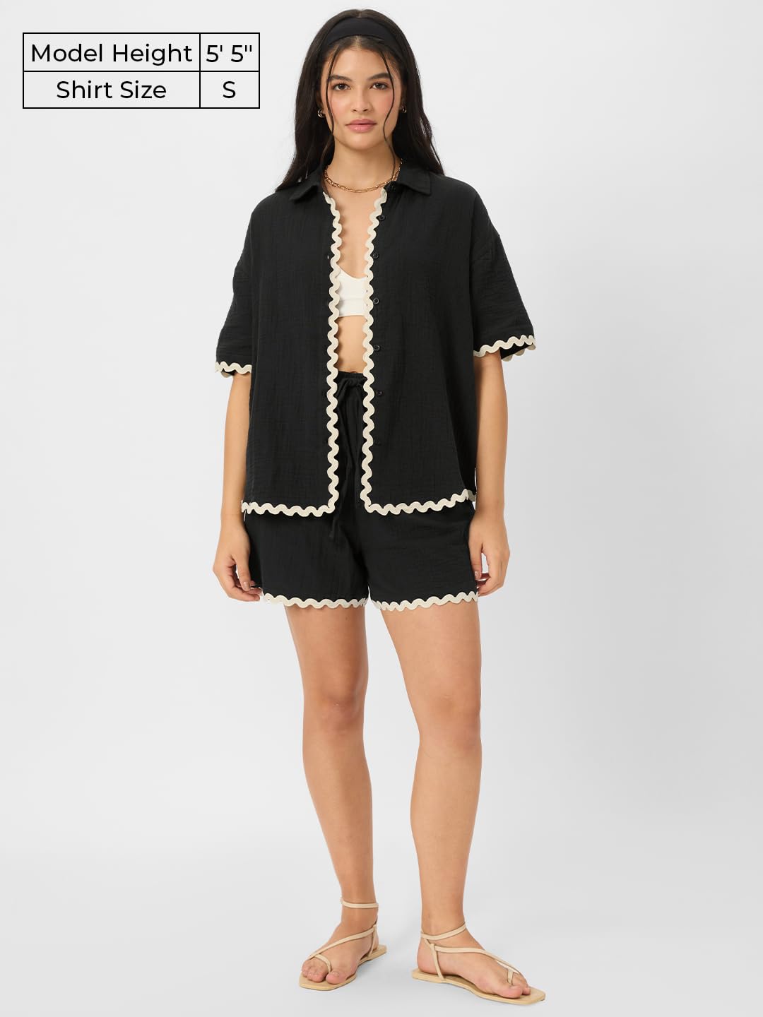 The Souled Store Ebony Women and Girls Long Sleeve Collared Neck Button Down Boyfriend Shirts