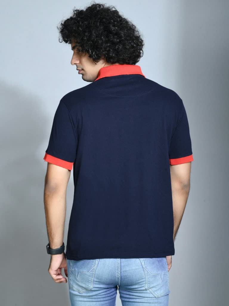 OM SAI LATEST CREATION Mens Polo-Neck Half Sleeves Casual T-Shirt for Men || Varsity Inspired Ragular Wear Classic T-Shirt || M
