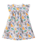 ANIMAL PRINT RUFFLE DRESS MULTI - COL