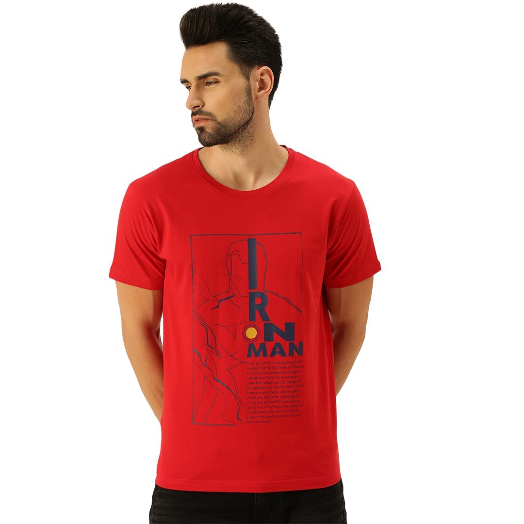 Veirdo Men's Marvel Iron Man Saga Original Marvel Printed Original Short Sleeve T-Shirt