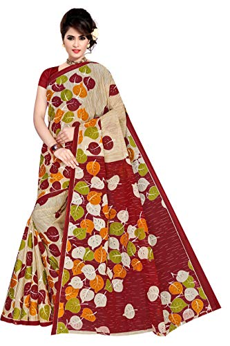 TAMAIRA FASHION Womens Cotton Saree Without Blouse Piece (2158_Maroon)