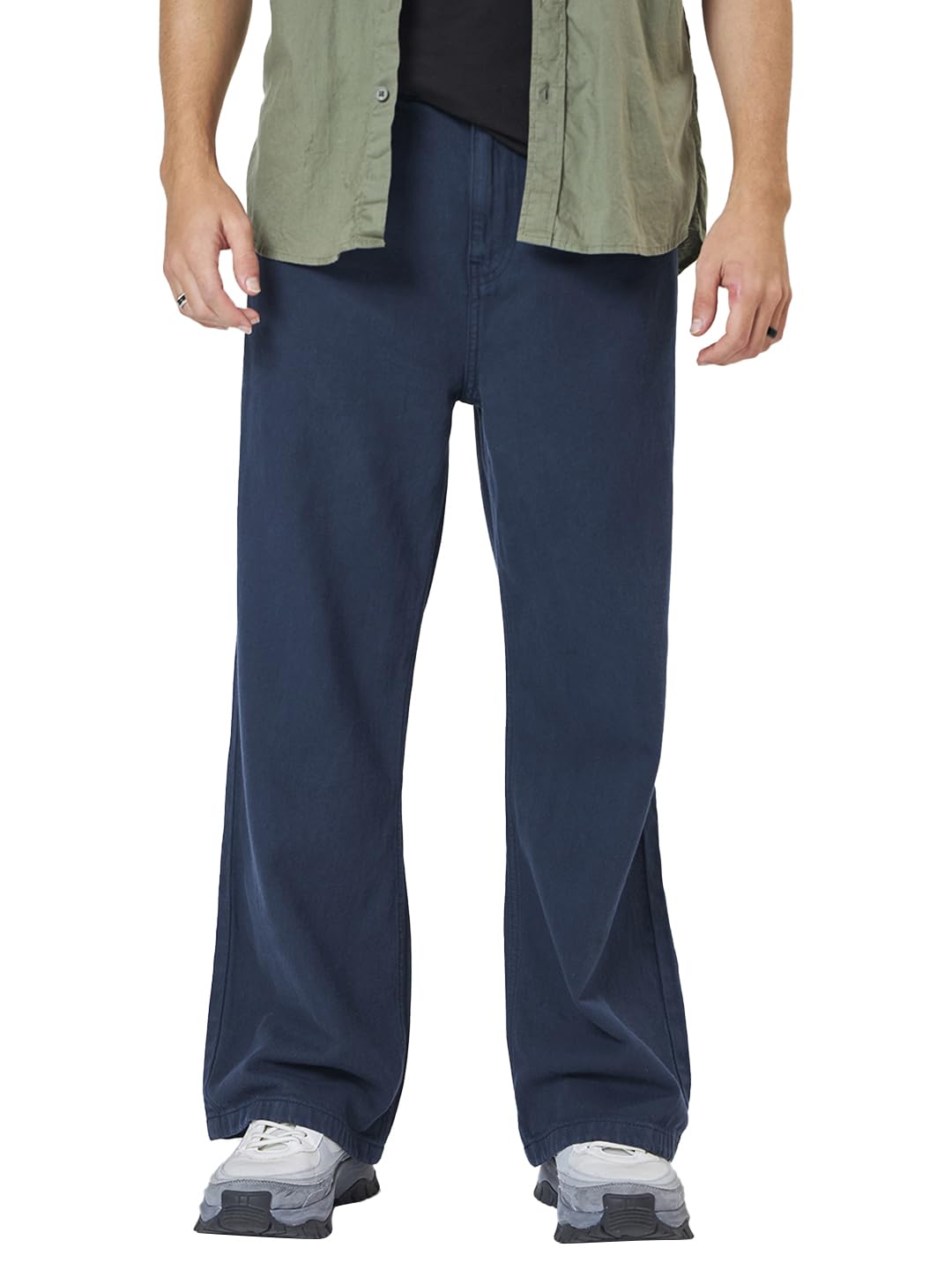 Bewakoof Mens Baggy Wide Leg Jeans_624256_Blue_38
