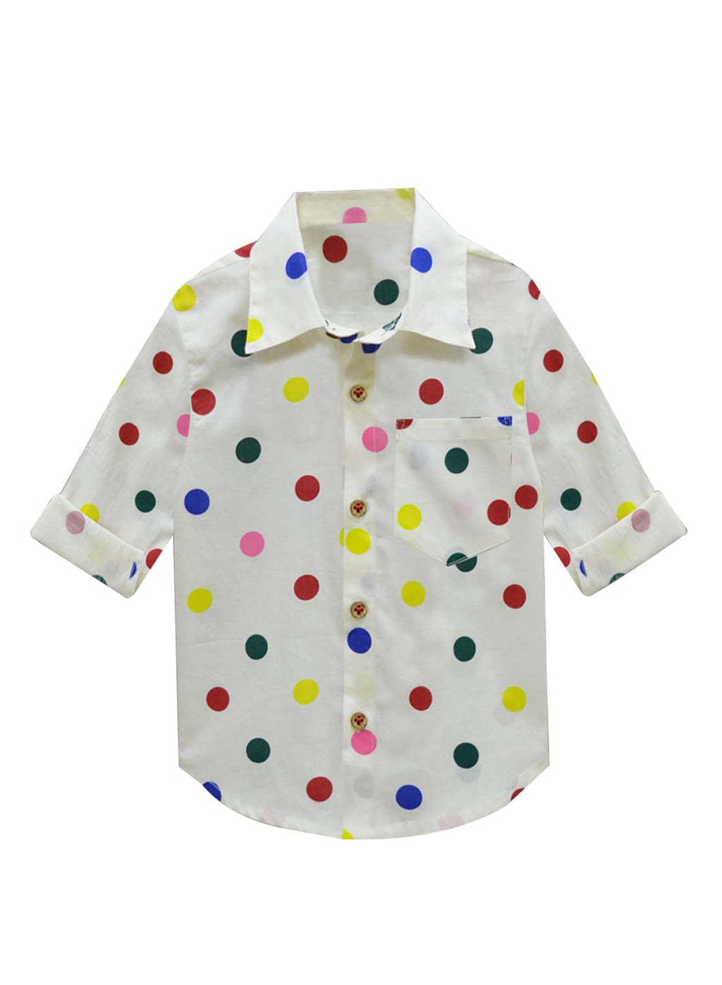 A.T.U.N. (ALL THINGS UBER NICE) Boys Printed Full Sleeve Collar Neck Casual Shirt Cream