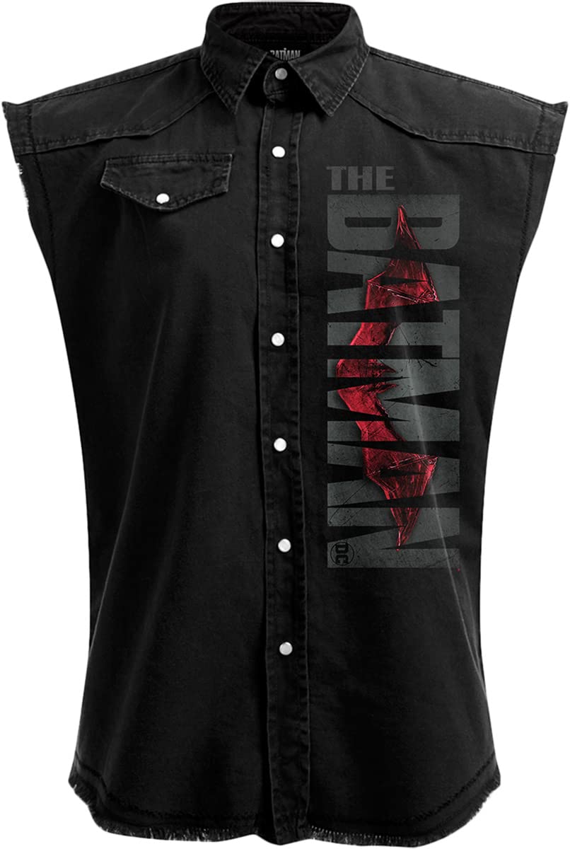 Spiral - The Batman - Profile Logo - Sleeveless Stone Washed Worker Black - XXL