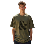 Nobero MenS Letter Print Oversized Fit T-Shirt (1M-Twrt-C0641-Og_Olive Green