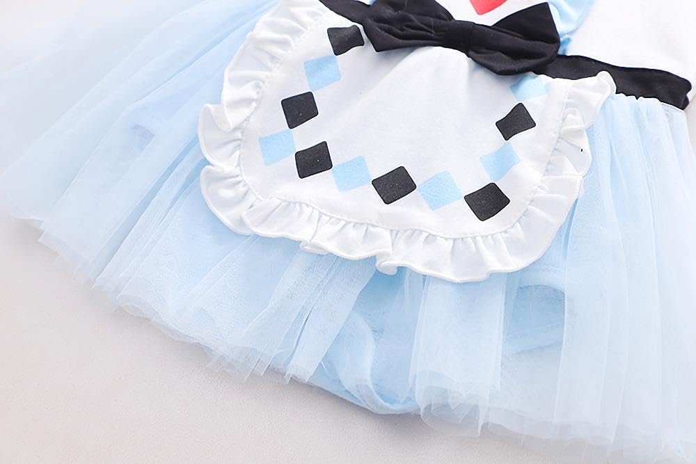 Dressy Daisy Infant Baby Girl Wonderland Princess Onesie Romper Dress Halloween Costume Bodysuit with Headband