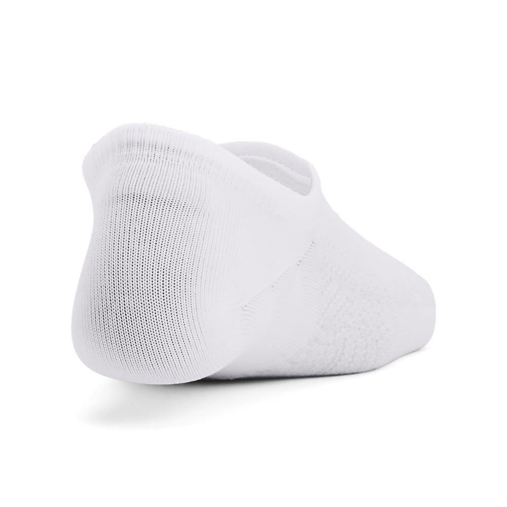 Under Armour Womens Breathe Lite Ultra Low Socks 3 Pack, (100) White/White/Mod Gray, Large