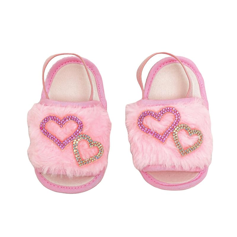Devishi Booties Embellished With Shimmer Heart  Baby Pink Soft & Comfortable Booties 2