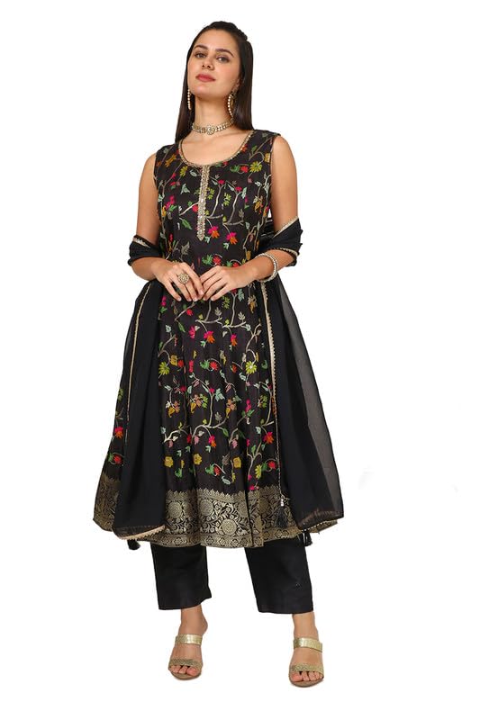 Soch Women Woven Design Suit Set with Mirror Work