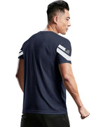 Eyebogler MenS Round Neck Printed Regular Fit Half Sleeve T-Shirt Navy Blue