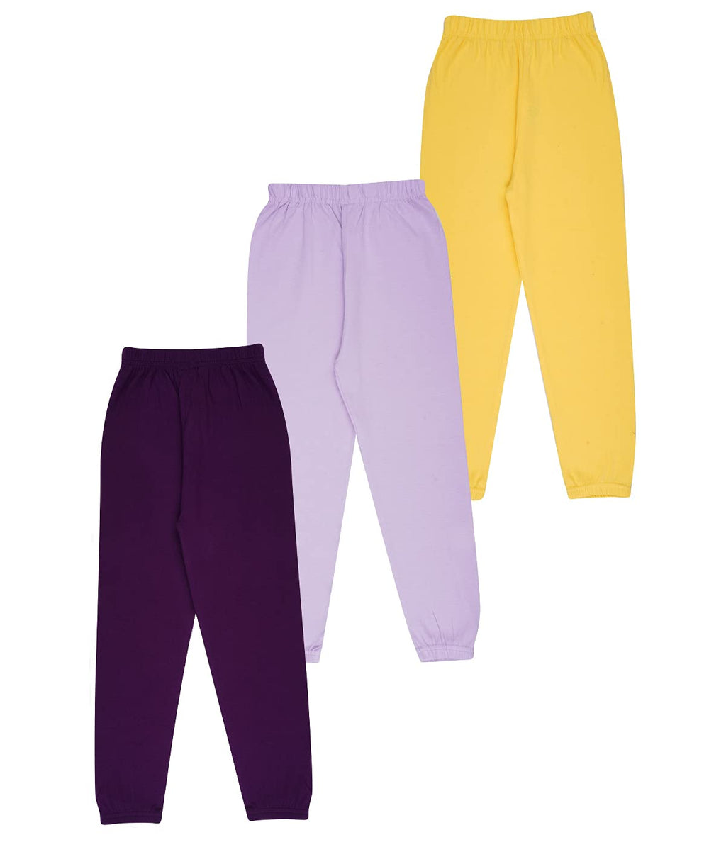 KYDA KIDS 100% Girls Cotton Printed Track Pants (Pack of 3)