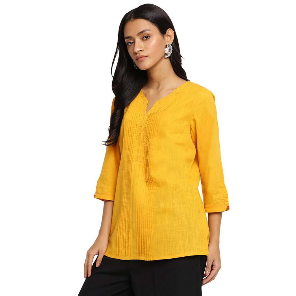 Fabindia Women'S Slim Kurta (20040920_Yellow