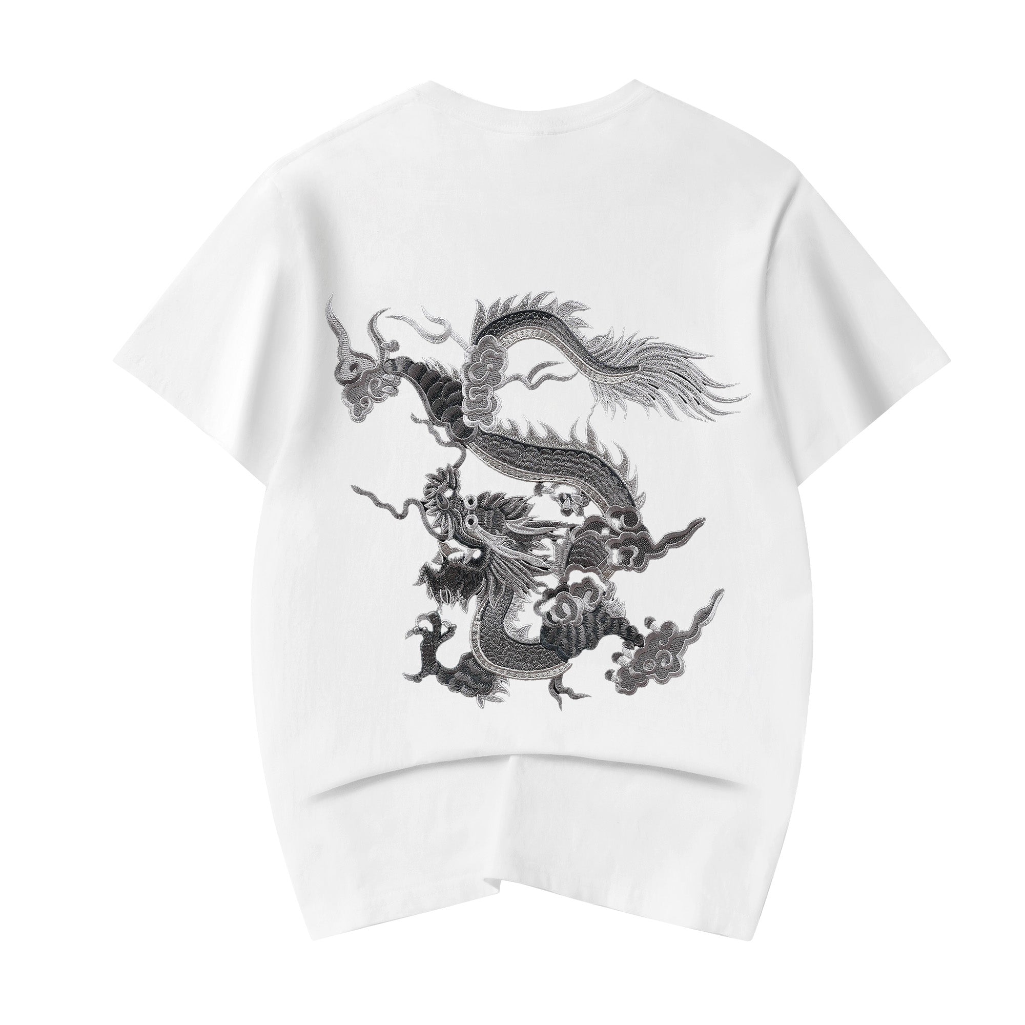 ET521 Grey Dragon Embroidered Tee