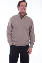 PULLOVER QUARTER ZIP/BUTTON SWEATER