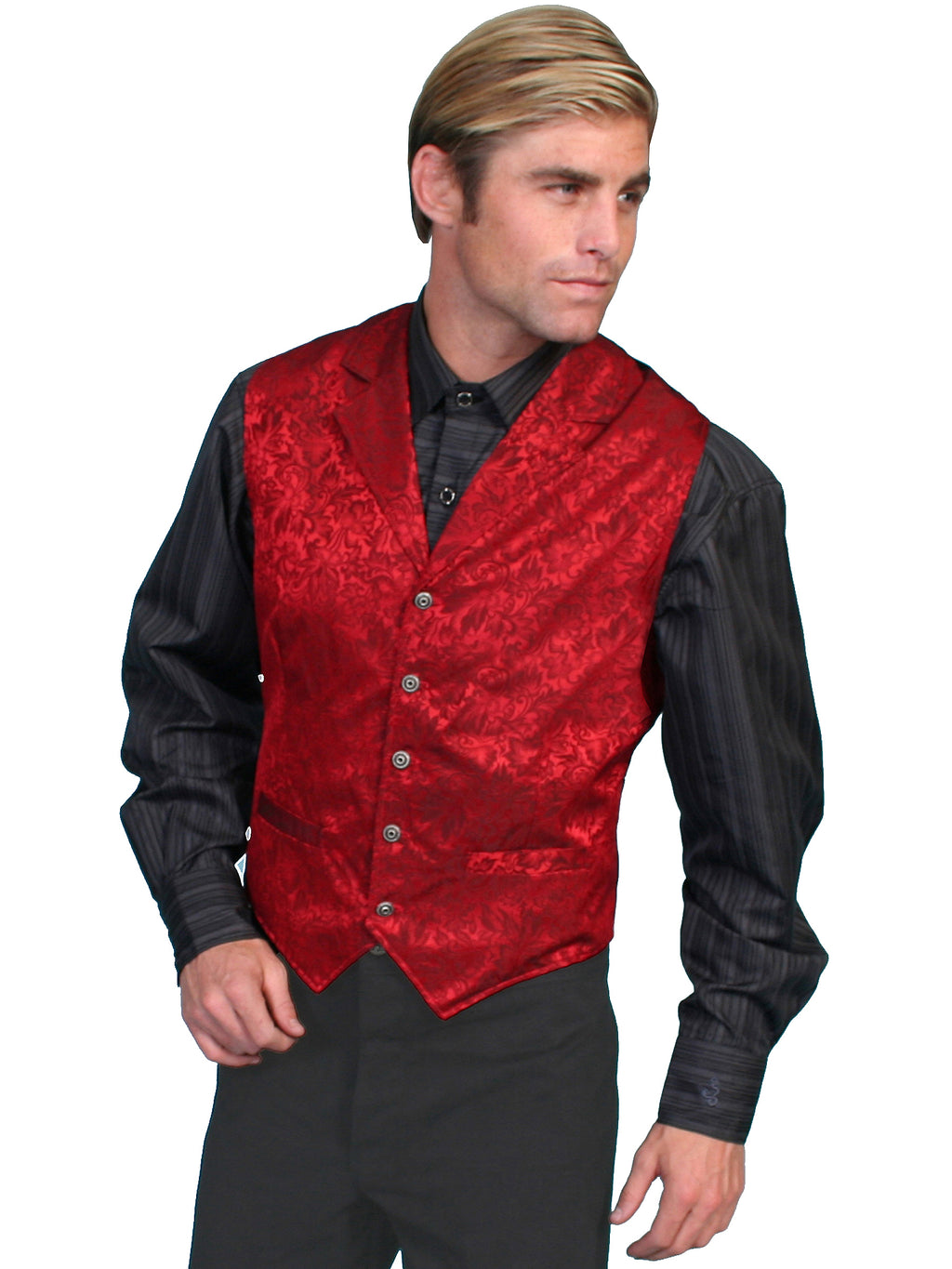 SILK FLOR SINGLE BREASTED VEST