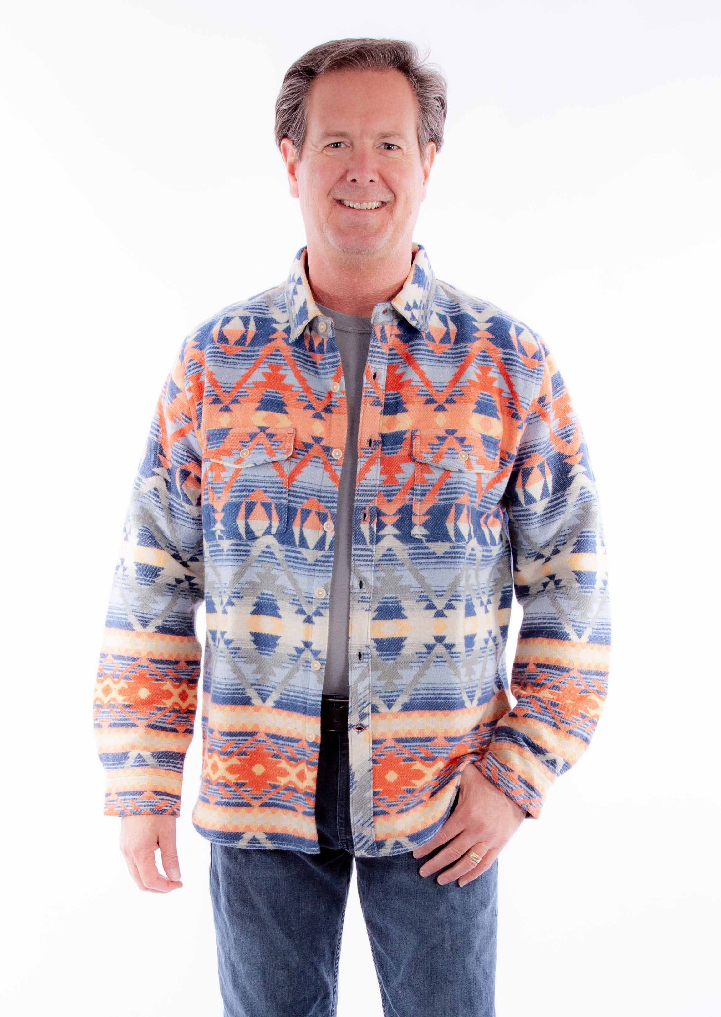 AZTEC PATTERN SHIRT-JACKET