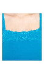 Women's Lace Trim Sleeveless Cotton Blend Tank Top