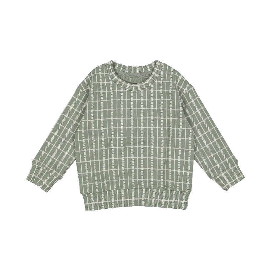 The Printed Sweatshirt - Sage Check
